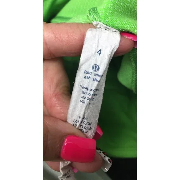 Lululemon Green Gather & Crow Crop Athletic Capri Leggings Size 4 - Picture 4 of 9